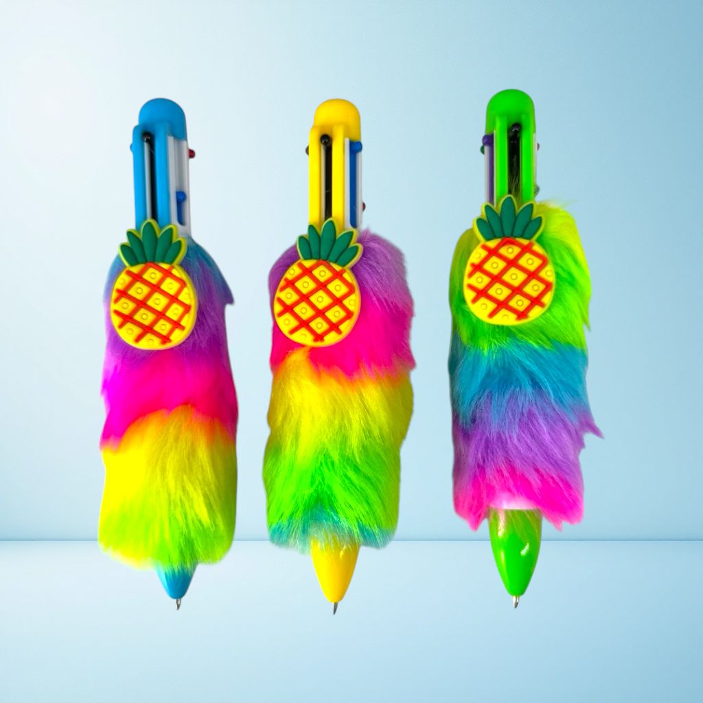 640-2 ANANAS-ÇİLEK TÜYLÜ ÇOKLU TÜKENMEZ KALEM 24’LÜ PAKET